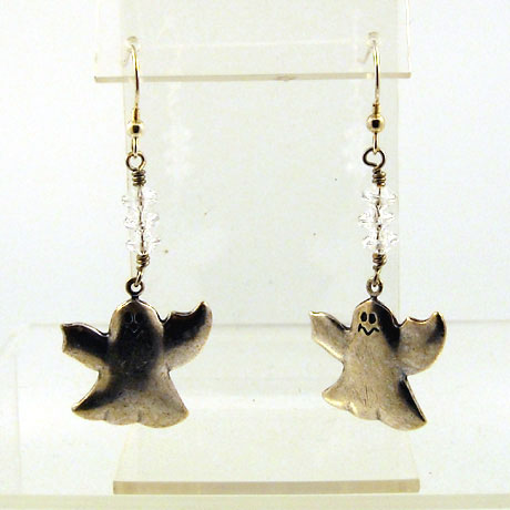 E0297 - Ghost earrings - 2.5" - French hooks