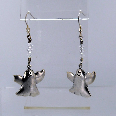 E0304SW - Ghost earrings - 2.5" - French hooks