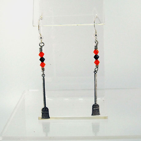 E0305SW - Broomstick earrings - 2.75" - French hooks - Click Image to Close