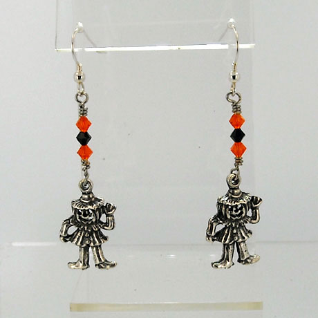 E0308SW - Jack-O-Man earrings - 2.5" - French hooks - Click Image to Close