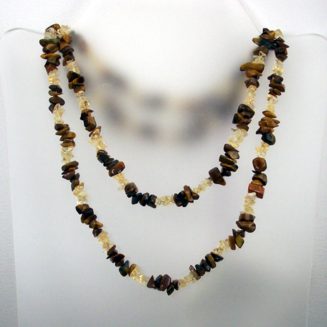 N0382 - Endless Tiger-eye & Citrine - 36" - Click Image to Close