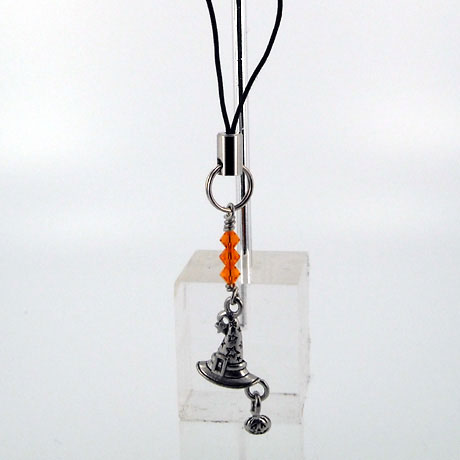 ZPSW076 - Witch's Hat w/Pumpking - zipper pull 2"