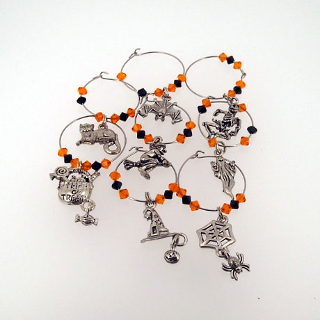 WC018SW - Halloween Wine Charms - 8 pcs - Click Image to Close