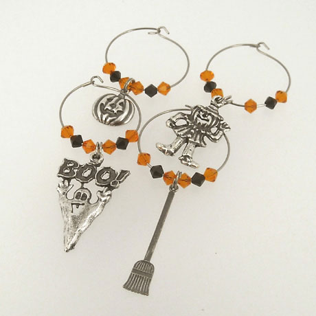 WC018ASW - Halloween Wine Charms - 4 pieces