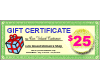 Gift Certificate $ 25.00 - Click Image to Close